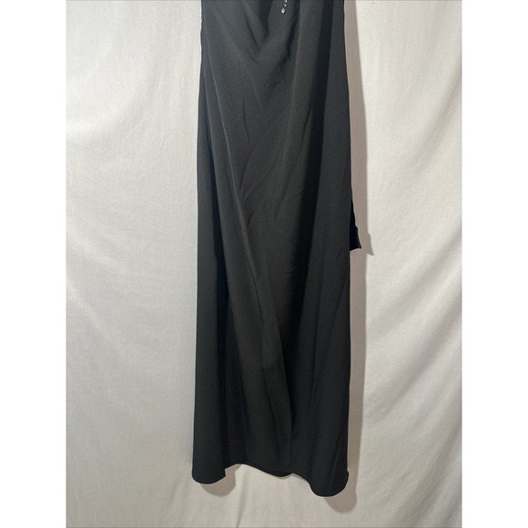 NWT SACHIN‎ & BABI [ 12 ] Leslie Beaded Drape One-Shoulder Crepe Gown Black - Picture 10 of 15